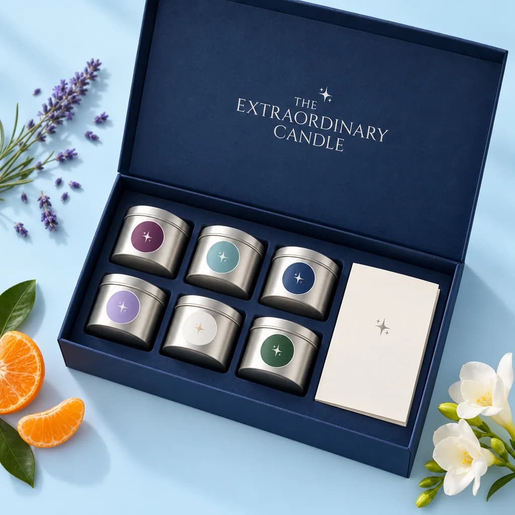 Discovery Box abierta con mini velas